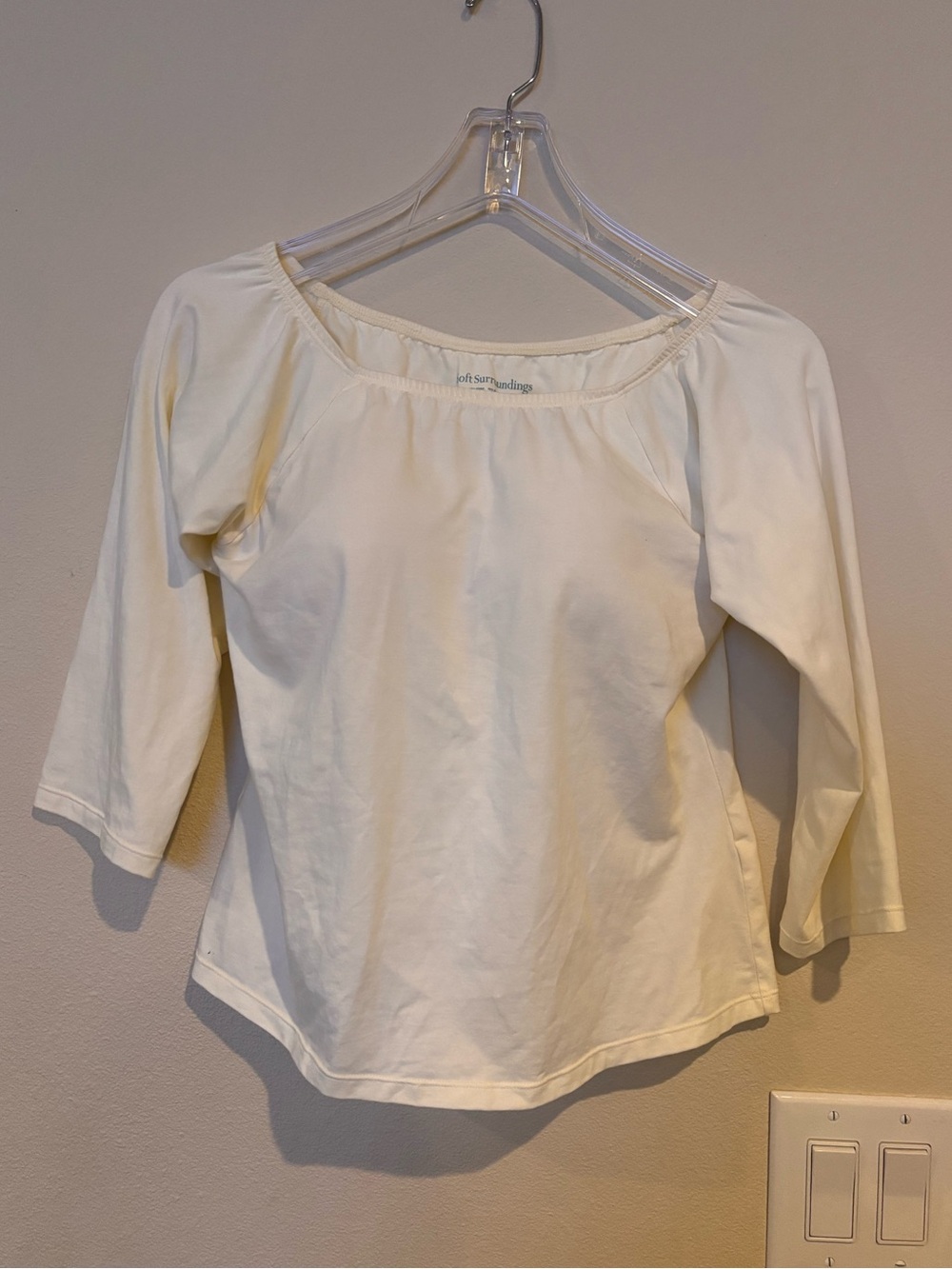 Soft Surroundings Off-the-Shoulder 3/4 Sleeve Top 38C